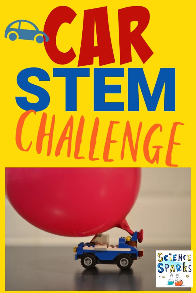 Balloon powered car LEGO STEM challenge