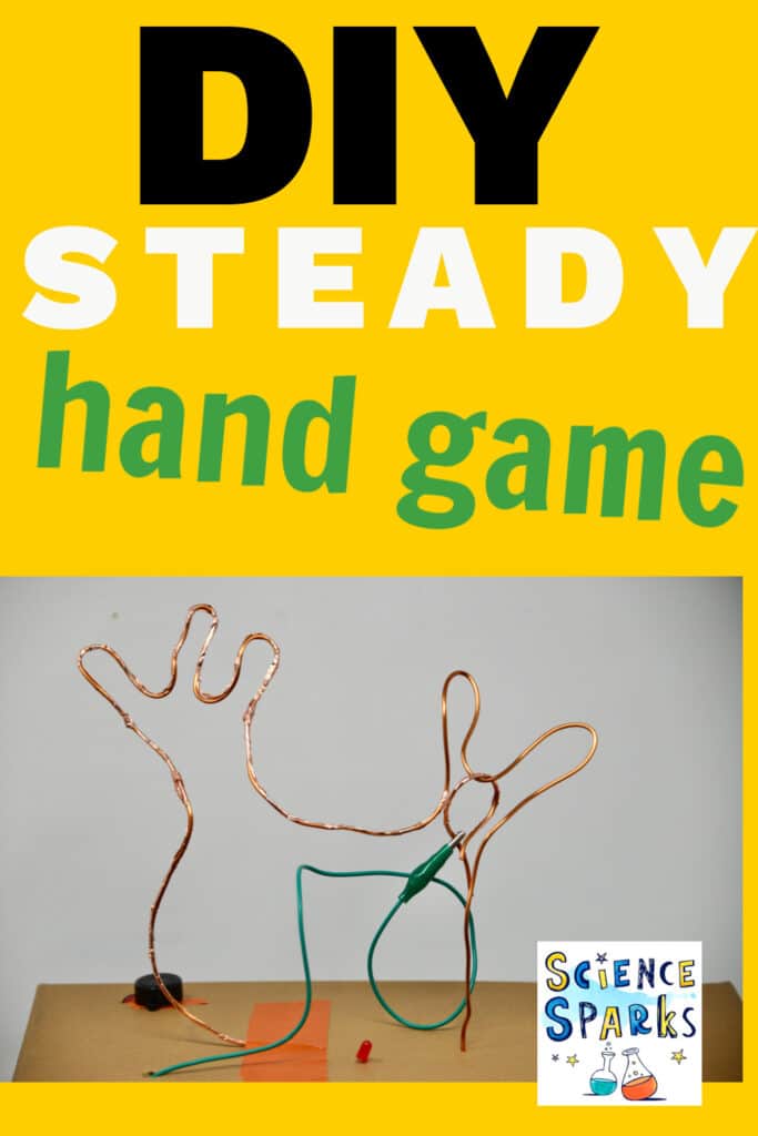A steady hand game with the copper wire shaped like reindeer antlers