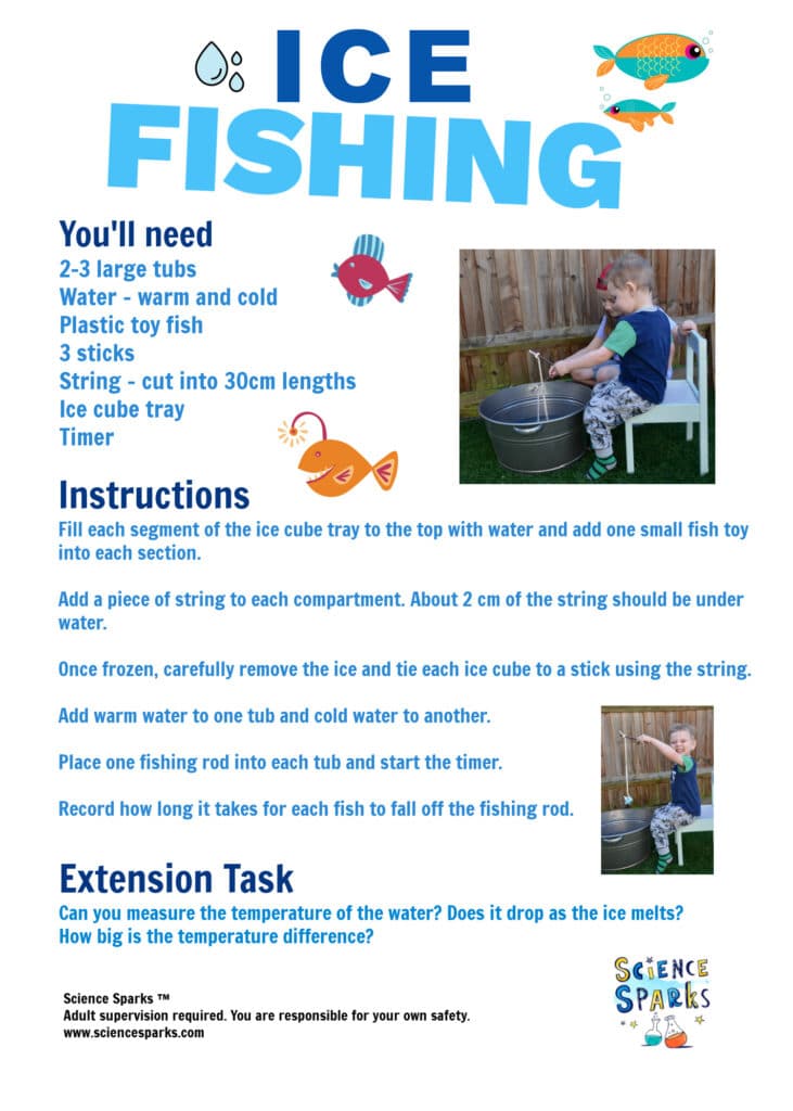 Ice Experiment for Kids - Ice fishing