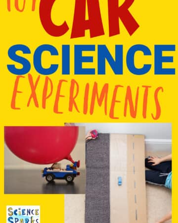Collection of simple toy car science experiments for kids