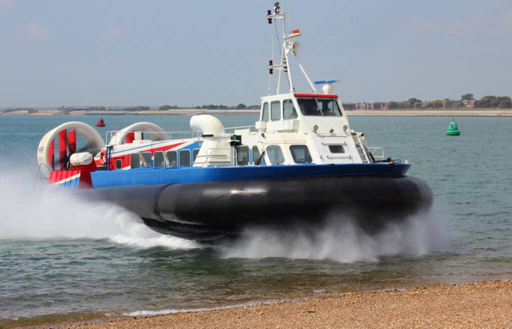 Hovercraft on the sea