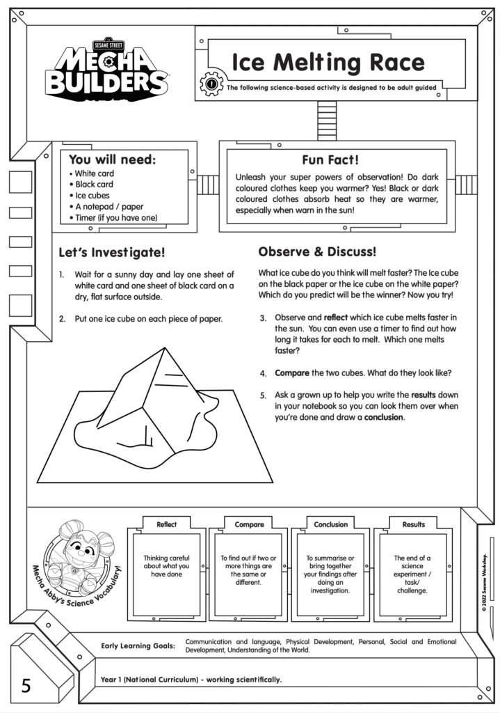 Mecha Builders - ice melting race science activity