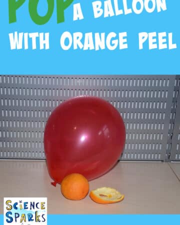 orange and a balloon for a science demonstration