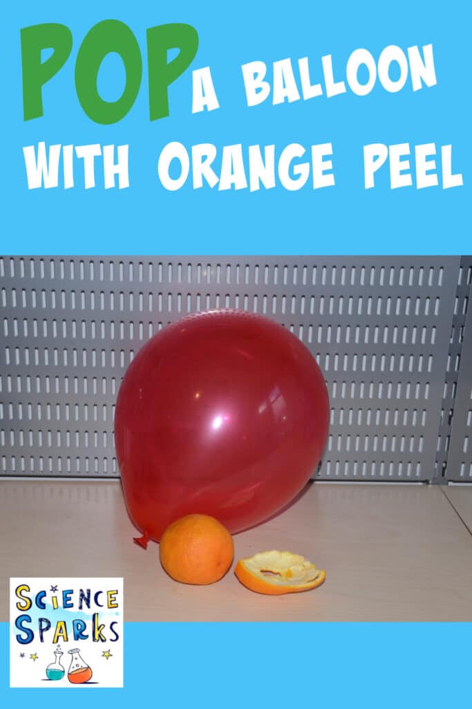 orange and a balloon for a science demonstration