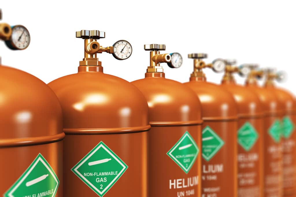 Image of helium gas canisters