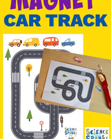 magnetic car track activity for kids