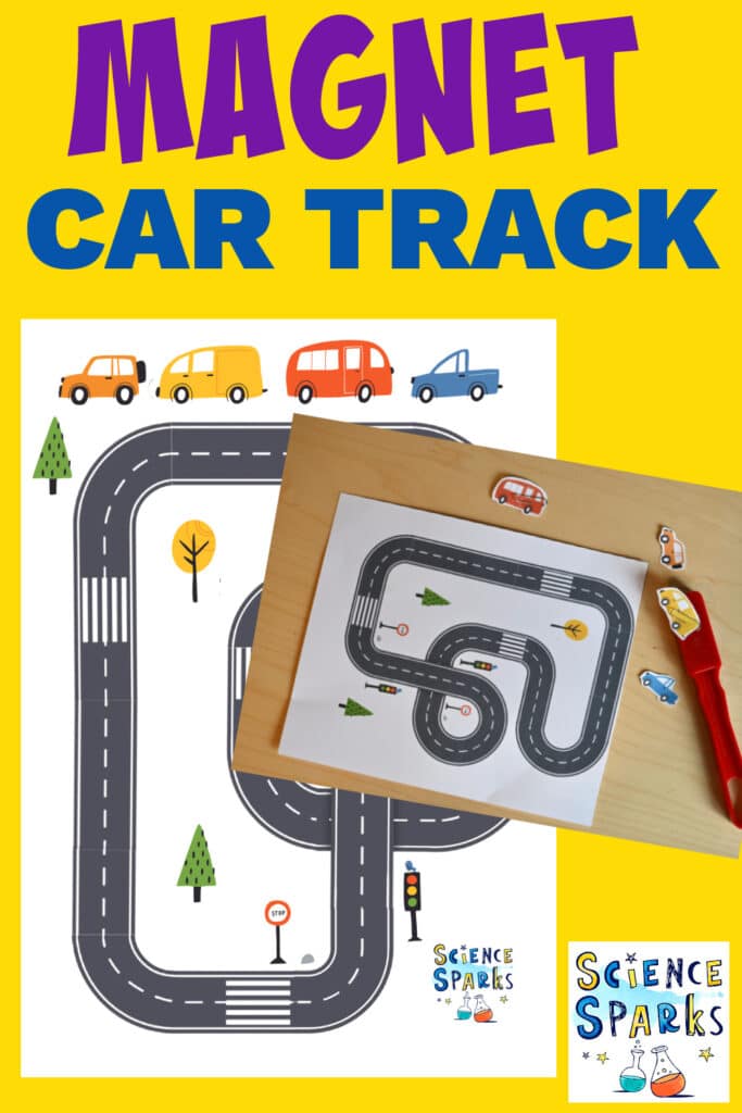 Magnetic car track activity for kids