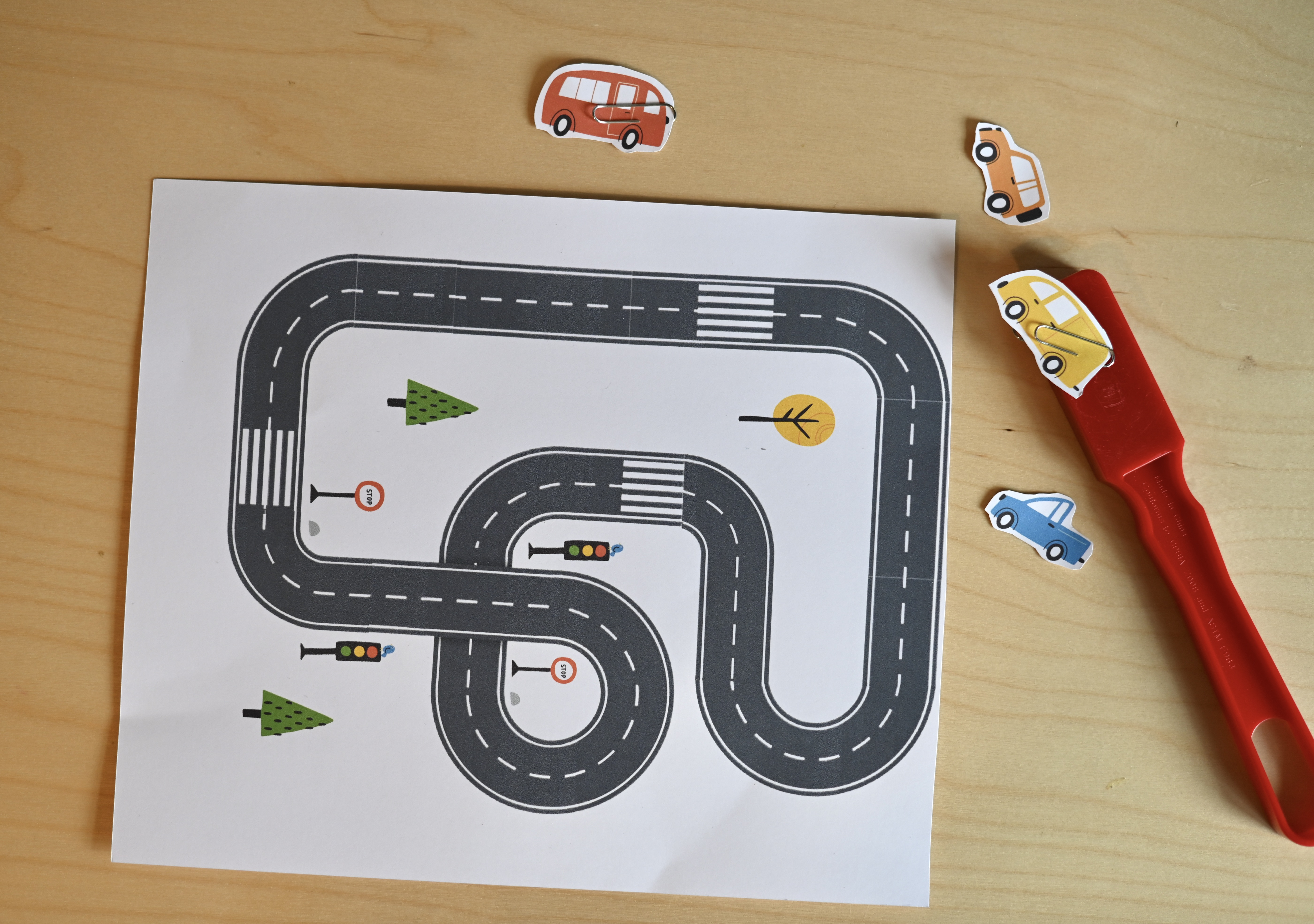 magnetic car track science activity for preschoolers