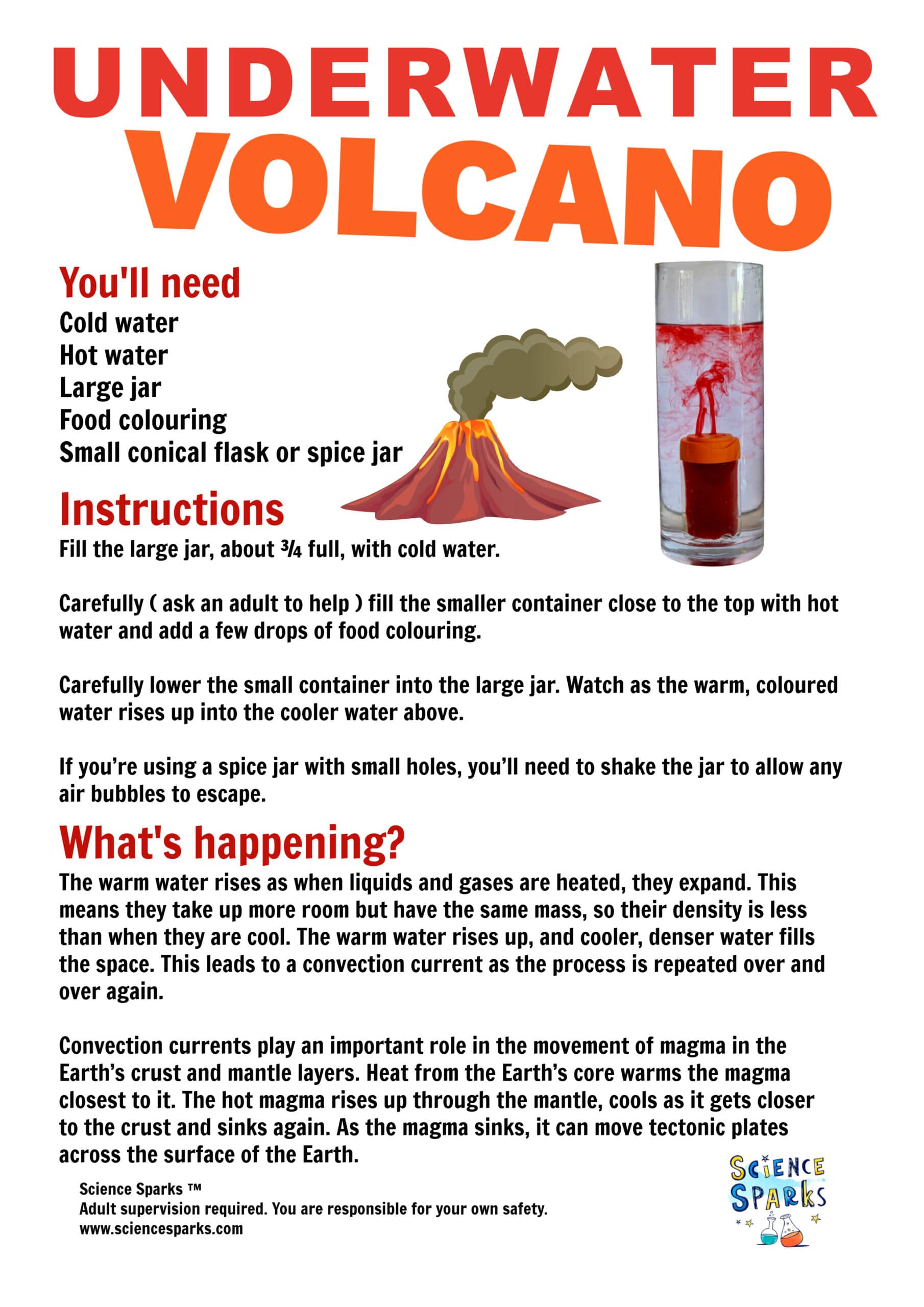 Make an underwater volcano