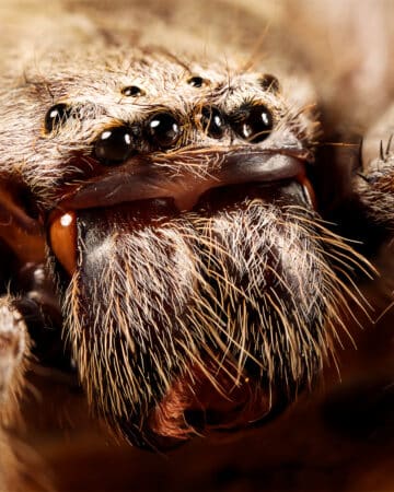 the 8 eyes of a Huntsman Spider