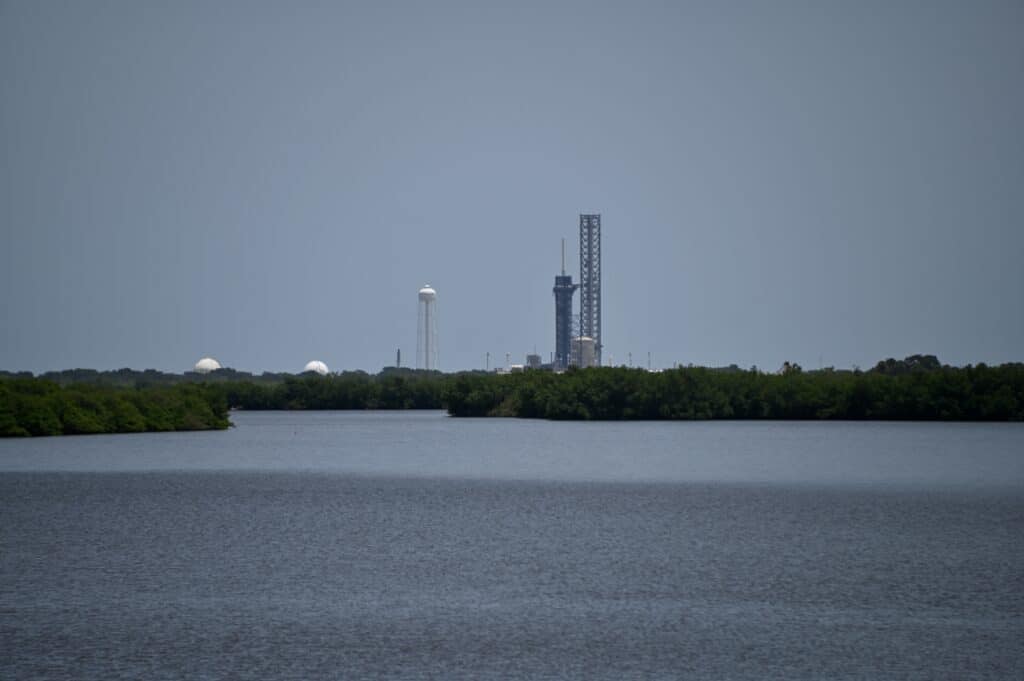 launch pad at Kennedy space centre seen from the observation seats
