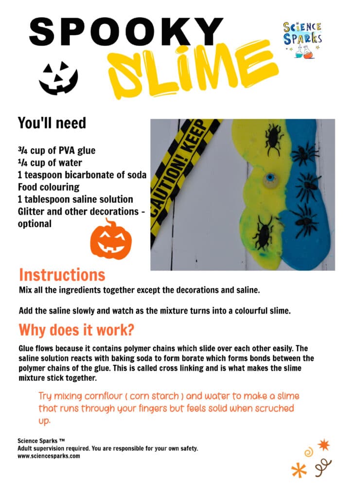 Instructions for making Halloween themed slime