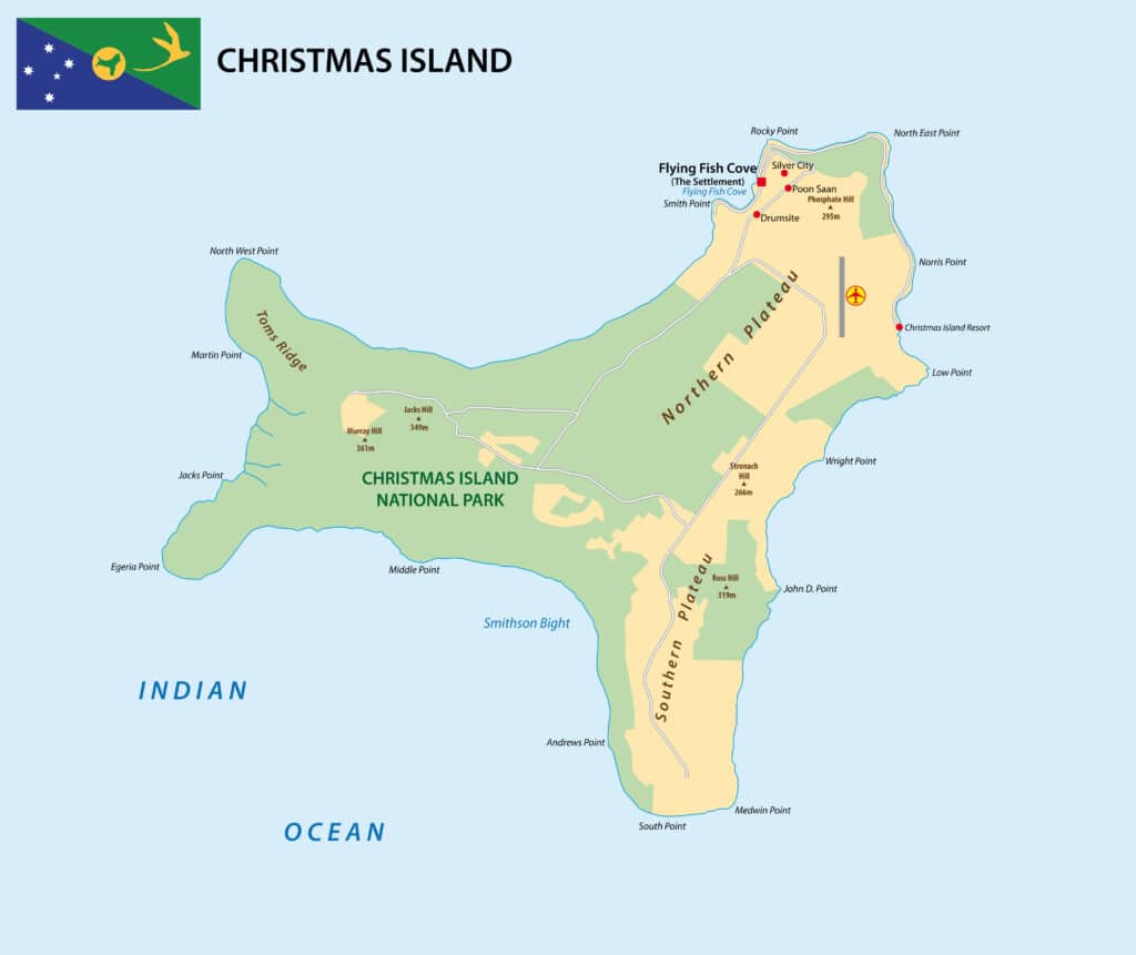 Political map of Christmas Island