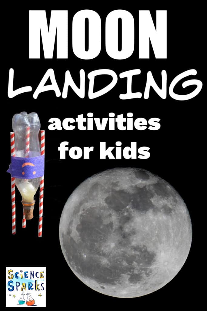 Image of the moon and a DIY bottle rocket
