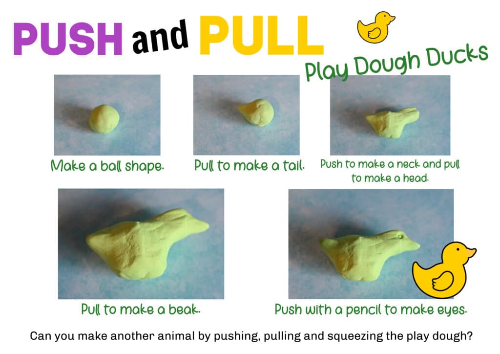 Push and pull play dough duck instructions