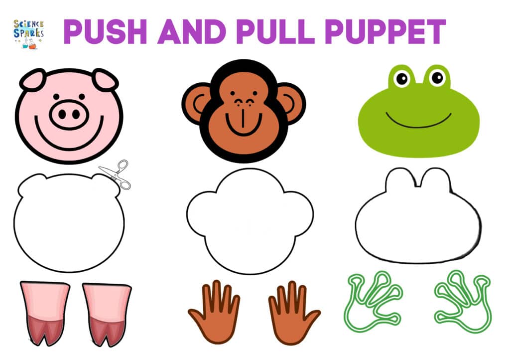 template of characters for making a toy puppet