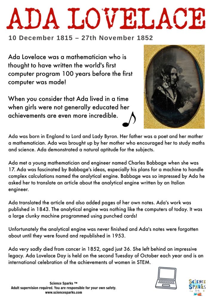 Ada Lovelace fact file