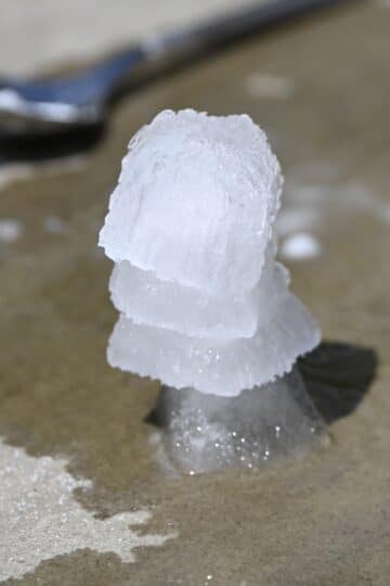 Tower is ice cubes for a STEM Challenge