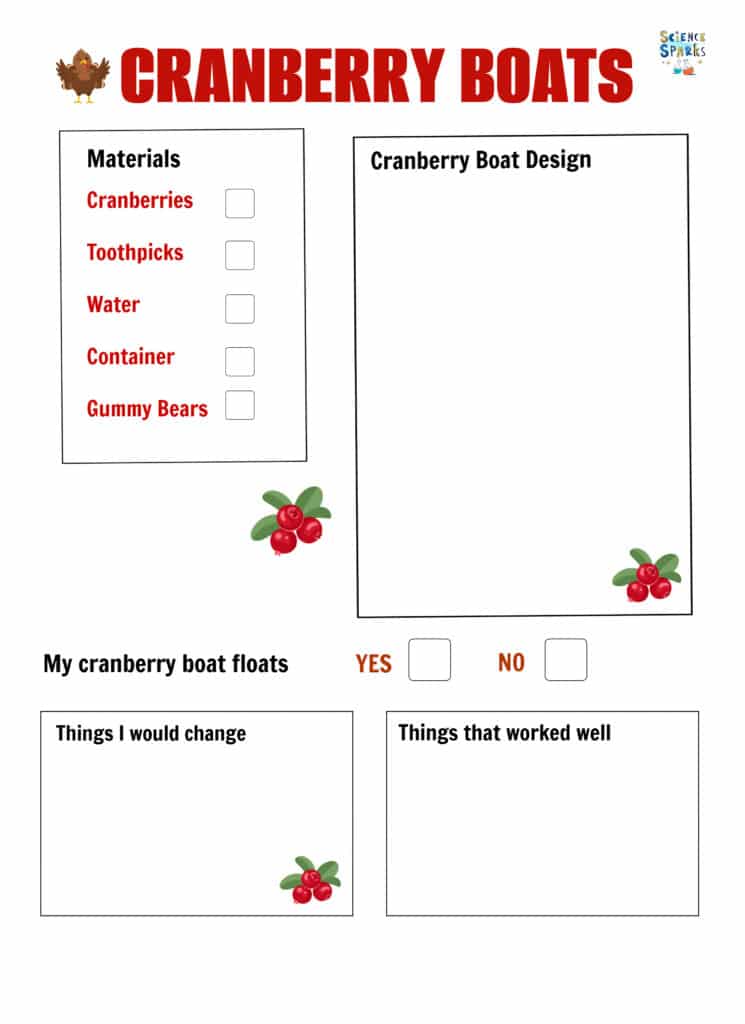Cranberry boat STEM Challenge