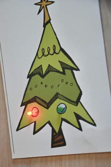 paper circuit christmas card