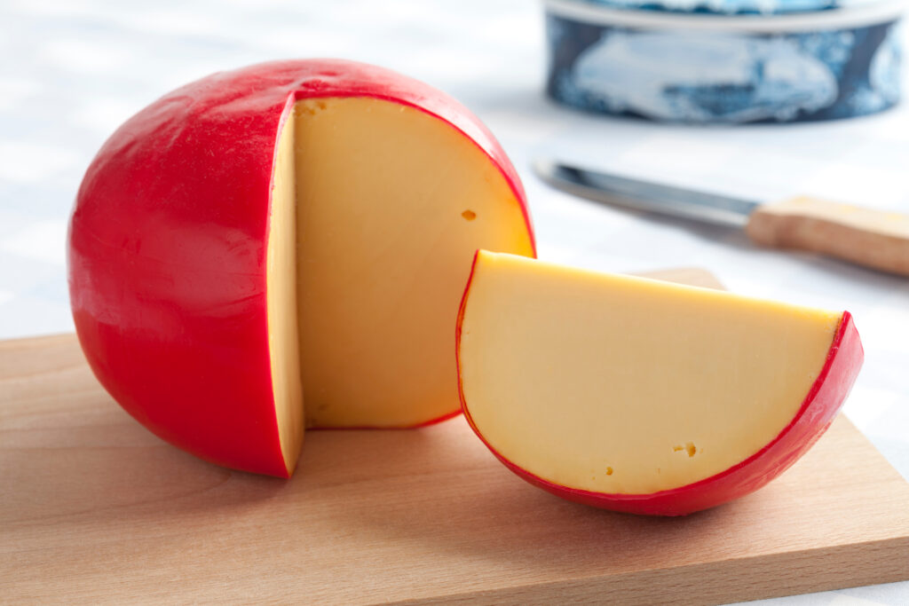 Edam cheese covered in wax