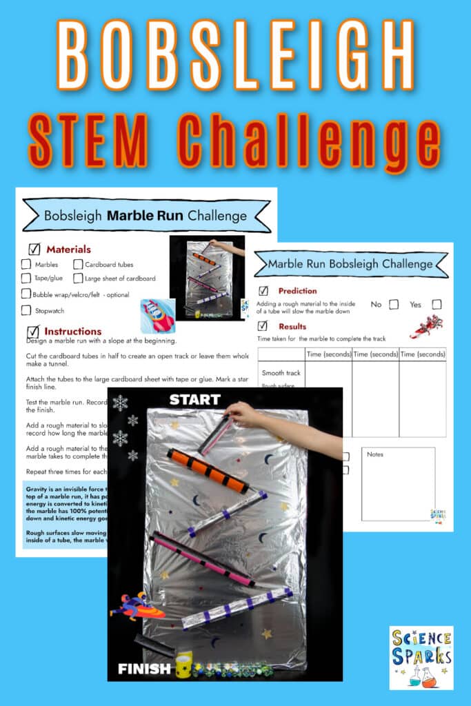 Bobsleigh marble run STEM Challenge