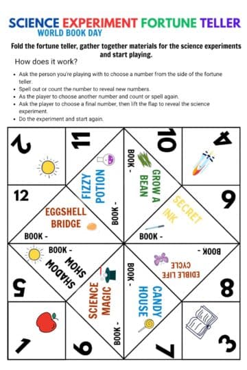 World Book Day Fortune Teller Teamplate